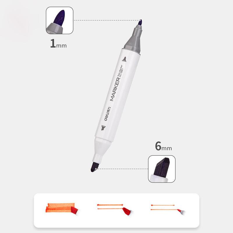 Hộp 36 Bút Dạ Màu 2 Đầu Sketch Marker - Deli 70801-36