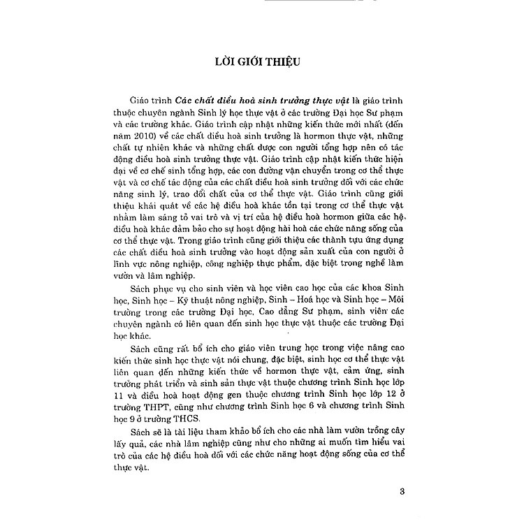 Sách - Giáo Trình Các Chất Điều Hòa Sinh Trưởng Thực Vật