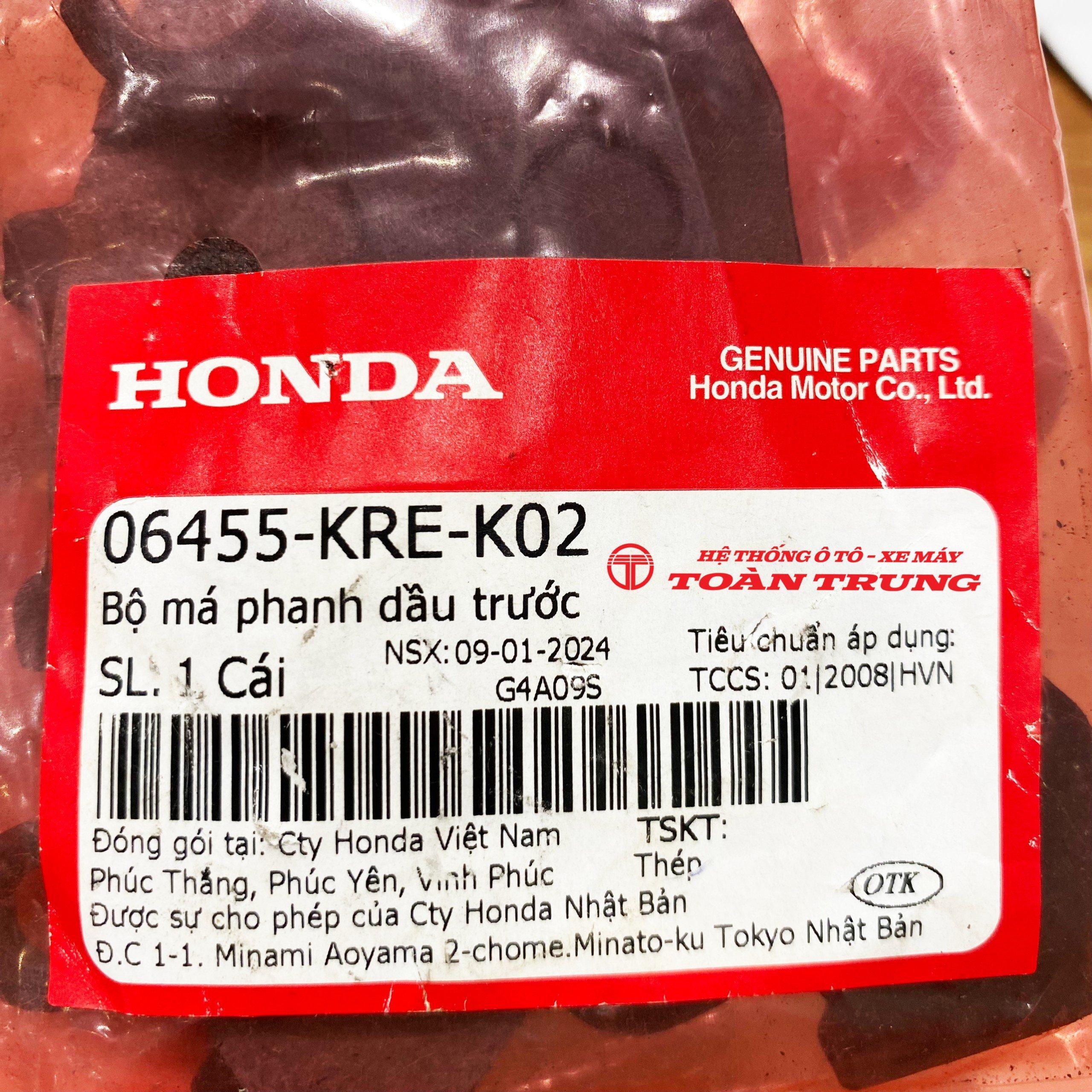 Má phanh dầu trước SH Mode (2020-2024) chính hãƞg Honda &quot;06455KREK02&quot;