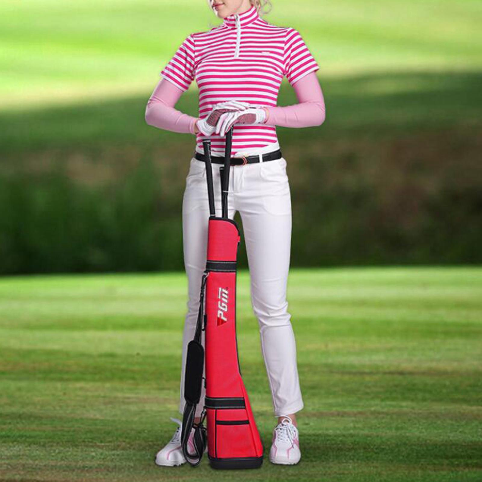 Professional Golf Sunday Bag with Side Mesh Pockets & Adjustable Sling Strap Golf Carry Bag for Golf Course, Travel, Driving Range