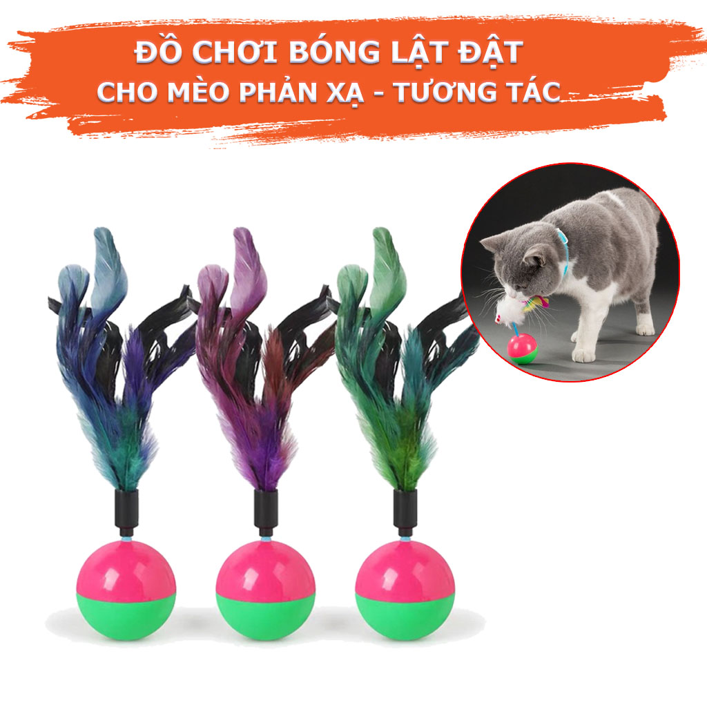 Đồ Chơi Cho Mèo Bóng Lật Đật, Đồ Chơi Tương Tác, Phản Xạ Nhanh Cho Mèo