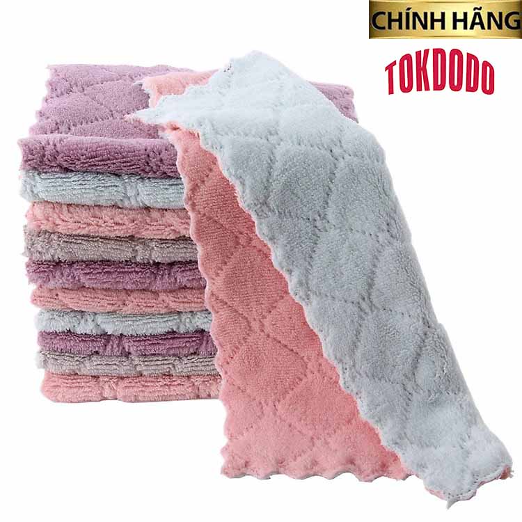 Combo 10 Khăn Lau Đa Năng Lau Bếp Và Đồ Đạc Chính Hãng TOKDODO