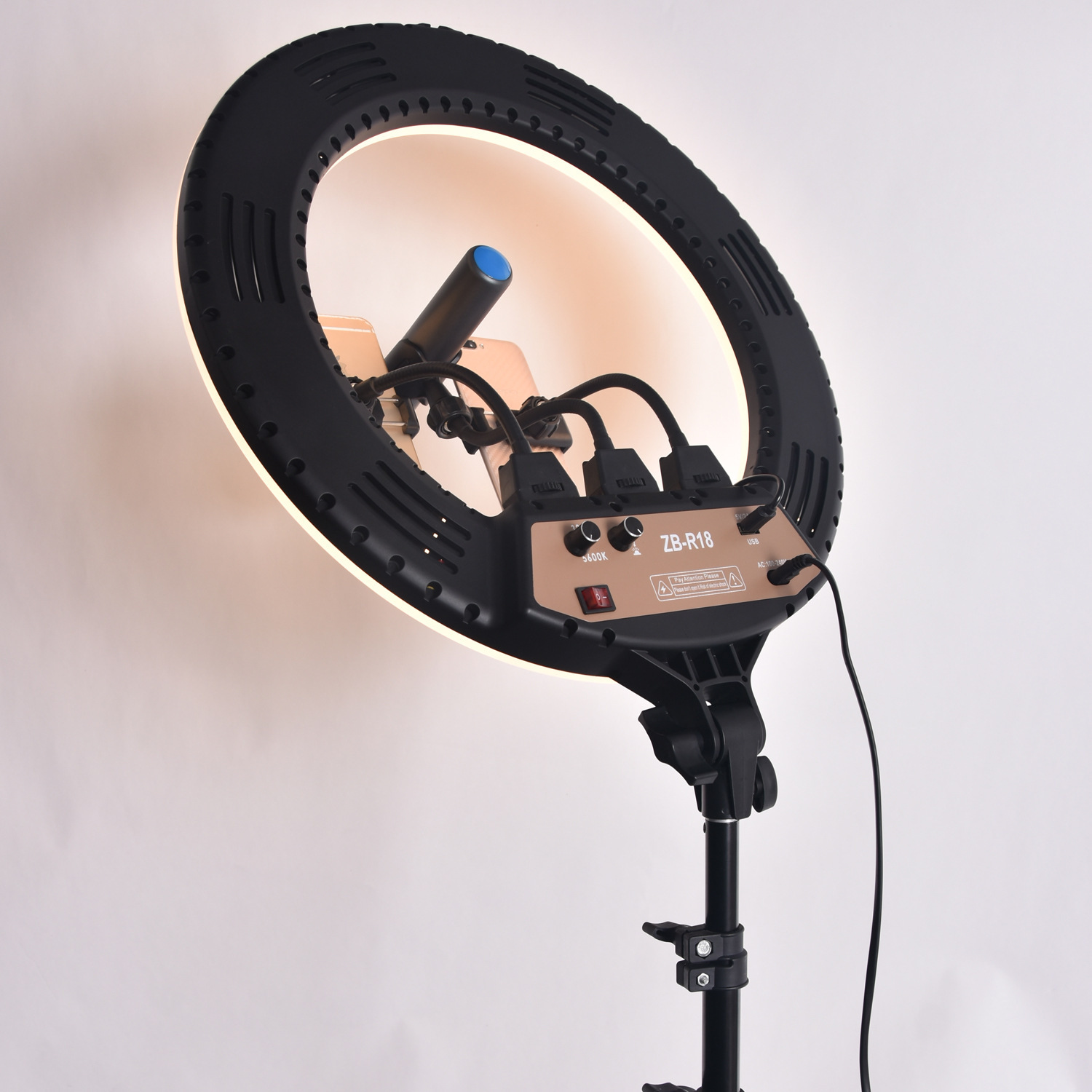 Đèn livestream 45Cm, Đèn Led Trợ Sáng, Chiếu Sáng Studio, Makeup, Quay Phim , Chụp Ảnh, Livetream, Selfie, Xăm nghệ thuật, Kèm Kẹp Điện Thoại Tùy Chỉnh (Bản Đặc Biệt ZB-R18 )