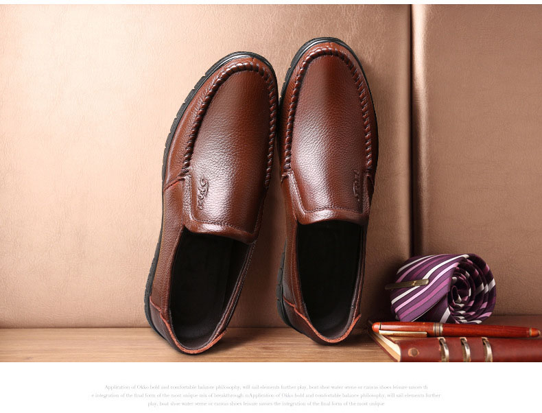 Giày da thật nam, giày trung niên, chống trơn trượt ôm chân phong cách sang trọng mã 36274-2