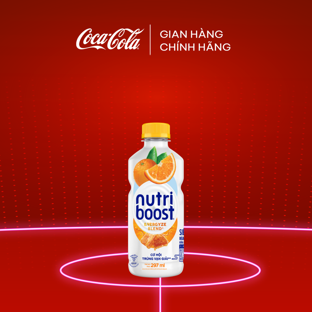 Lốc 24 Chai Thực phẩm bổ sung Nước uống sữa trái cây Nutriboost hương cam 297ml/Chai Sale 6.6 Coca-Cola Official Store