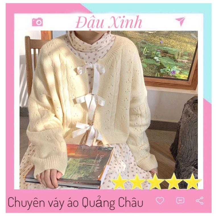 cardigan áo khoác len nữ croptop ulzzang áo len kiểu dáng hàn quốc - 027