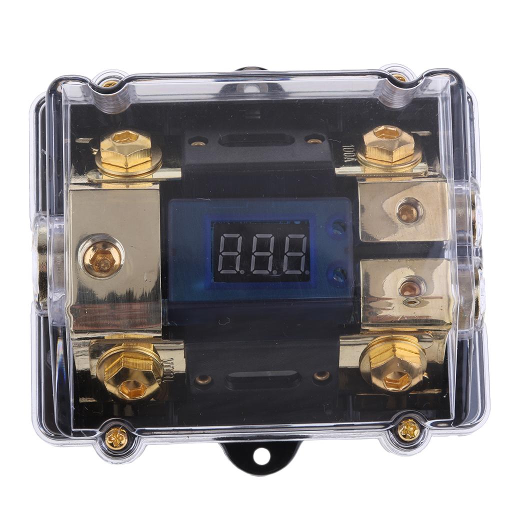 1 Piece 100A 2 Way Car Audio Digital Fuse Power Block Speaker Distribution Holder Gold Plate Easy Use