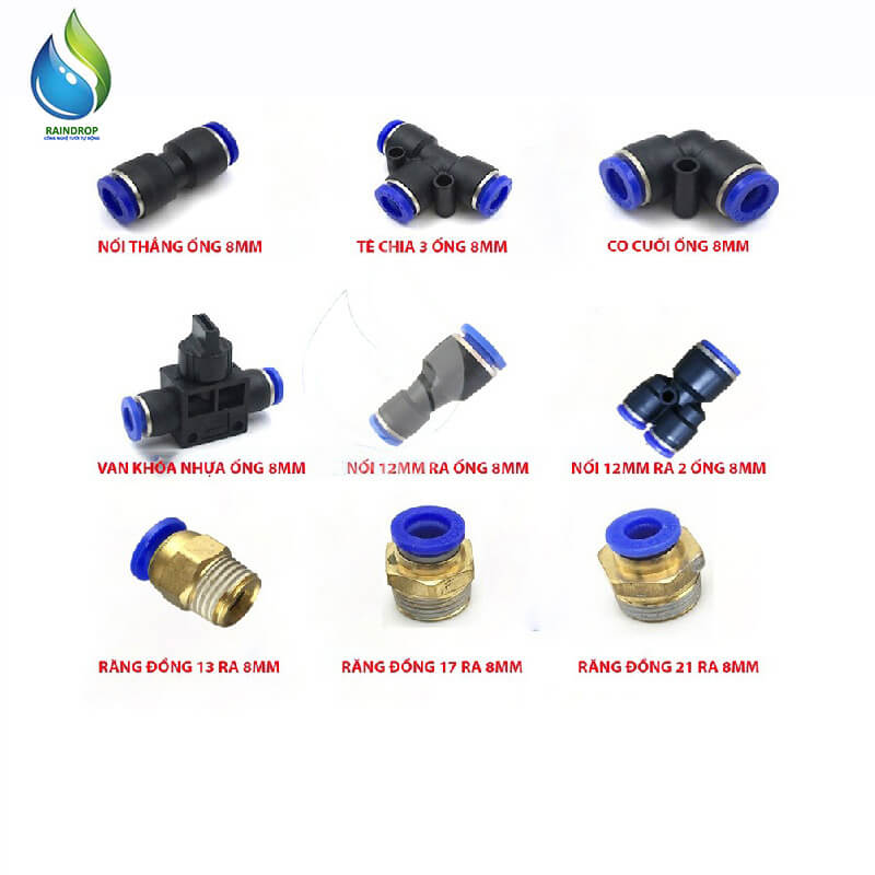 10 Nối thẳng ống phun sương 8mm