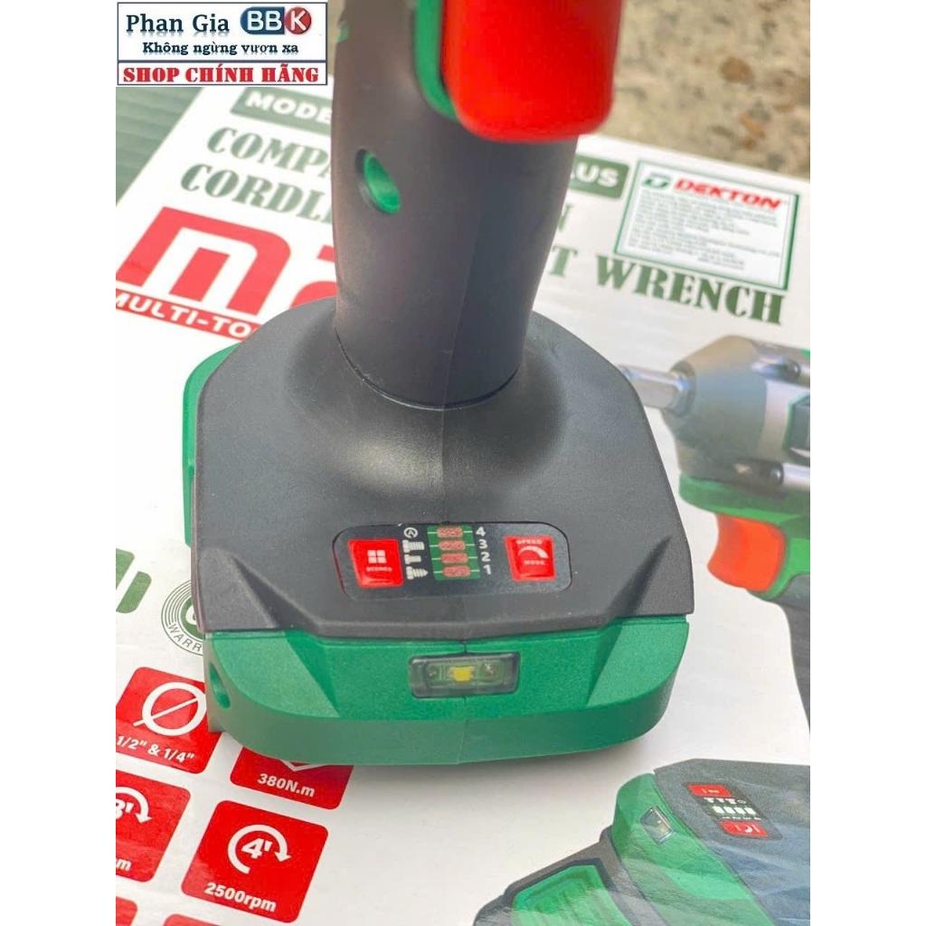 Thân máy siết bulong 380Nm chính hãnġ Dekton M21-WI380NCP-Mô tơ lõi đồng 100%-Bảo hành chính hãƞg.