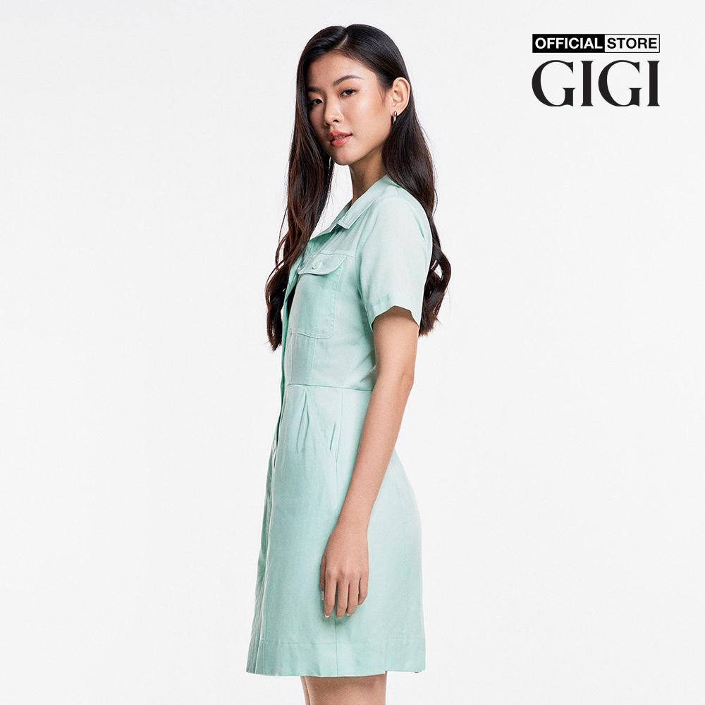 GIGI - Đầm sơ mi mini tay ngắn phối túi trẻ trung G2107D231182