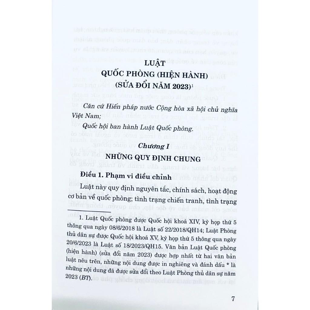 Sách - Luật Quốc Phòng (Hiện Hành) (Sửa Đổi Năm 2023) - NXB Chính Trị Quốc Gia