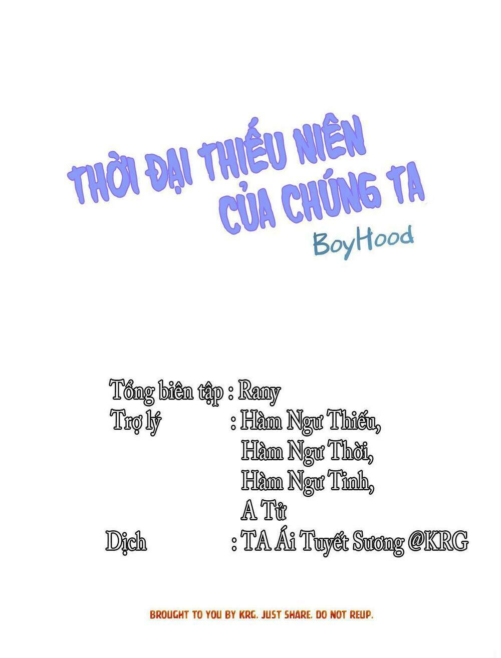 thời đại thiếu niên của chúng ta chapter 5 1