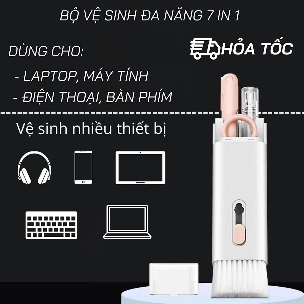 Bộ Vệ Sinh Laptop Đa Năng 7 in 1 Cao Cấp Vệ Sinh Tai Nghe, Bàn Phím, Điện Thoại, Máy Tính, Màn Hình, Máy ảnh