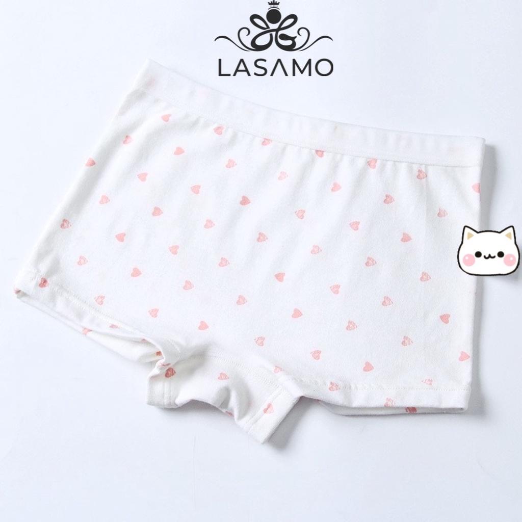 Quần chip bé gái, quần lót cho bé gái cotton cao cấp họa tiết Hearty dễ thương hãng LASAMO mã QLB020