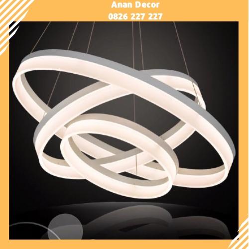 Đèn chùm 3 vòng kết hợp viền trắng trang trí phòng khách, bàn làm việc TH-800B-18/Viền Trắng