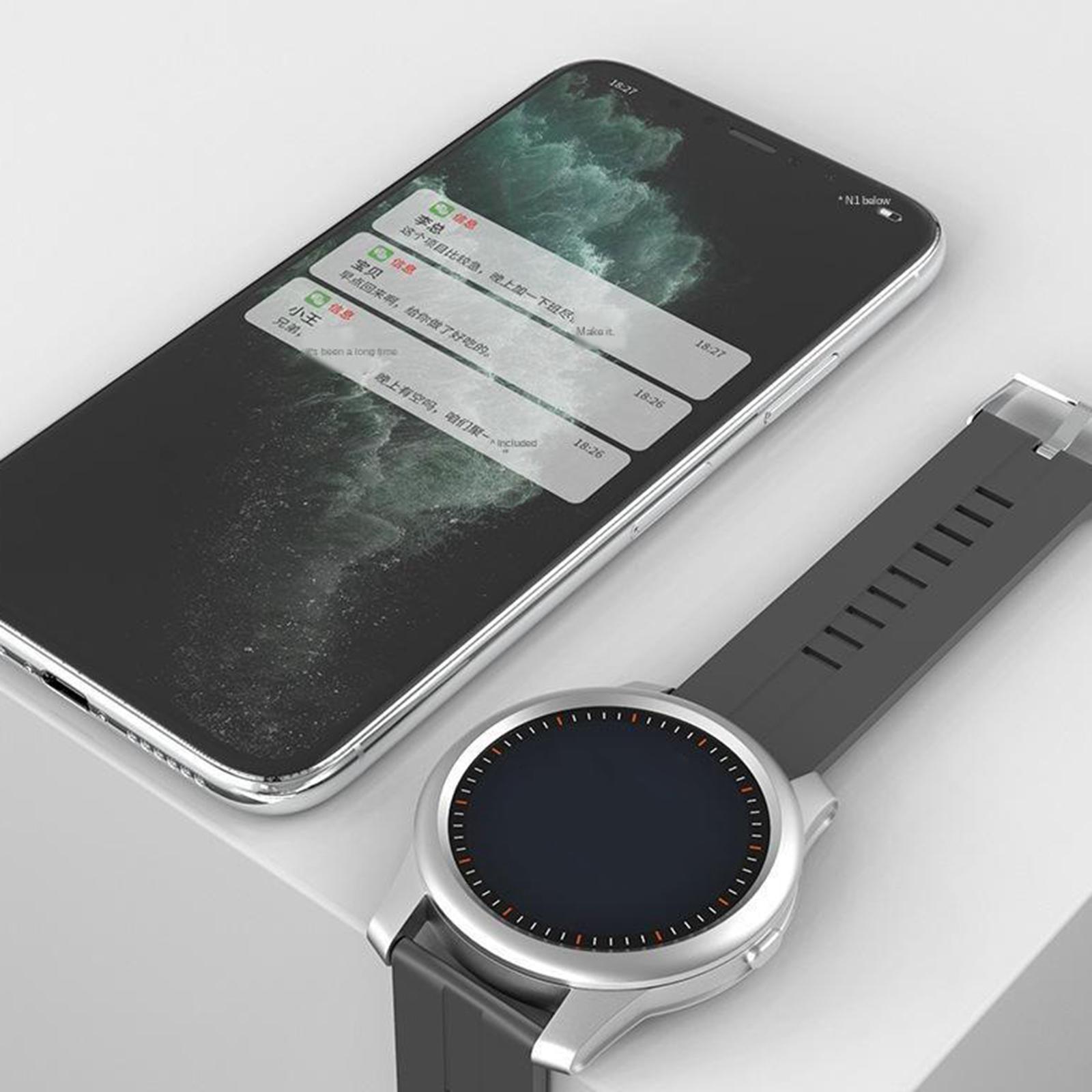 1.28inch F12 Bluetooth 5.0 Fitness Tracker Smart Watch Black silicone strap