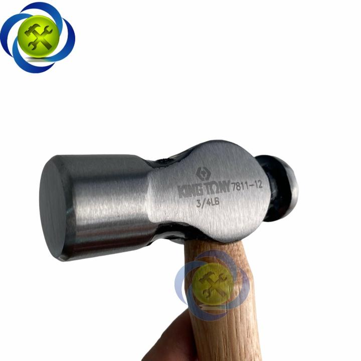 Búa đầu bi cán gỗ Kingtony 7811-12 đầu búa nặng 340gram