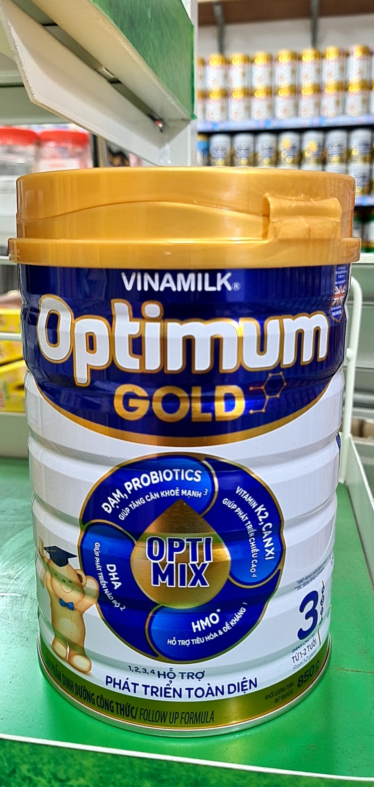 SỮA BỘT OPTIMUM GOLD 3 850G (CHO TRẺ TỪ 1 - 2 TUỔI)