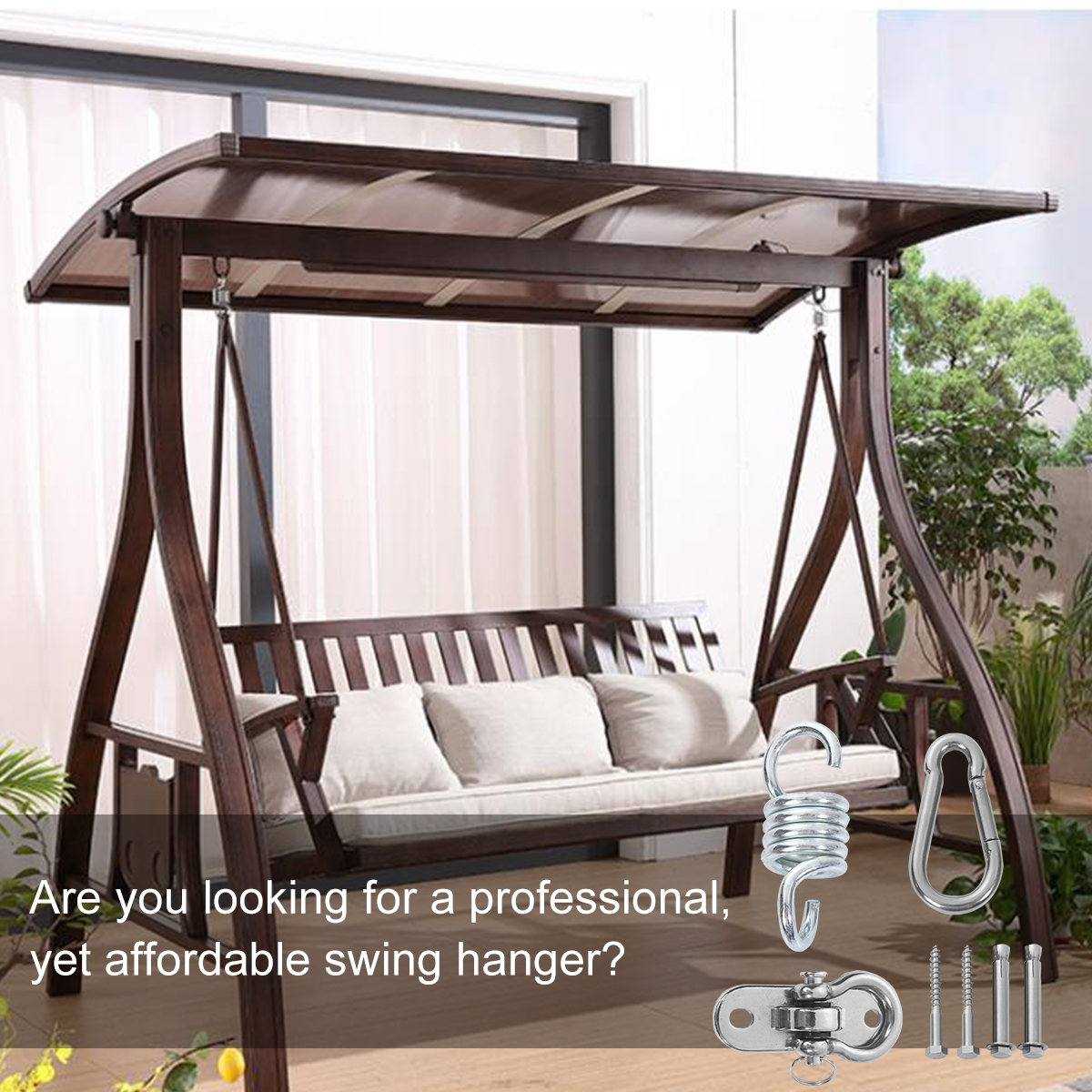 1 Set ĐẦM XÒE Móc Treo Hiên Nhà Xoay Với Ốc Vít Cho Sân Chơi Võng Yoga