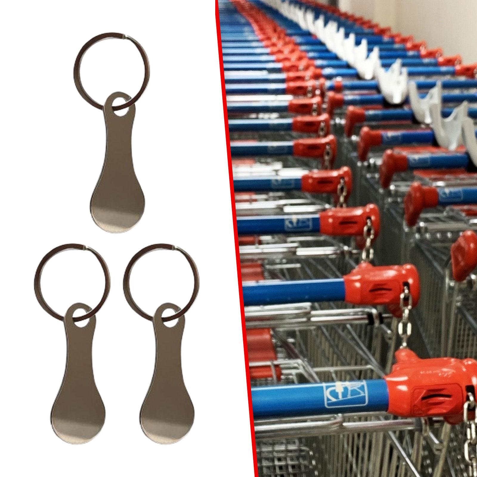 Shopping Trolley Tokens Metal Removable Stable Decorative Portable Key Rings