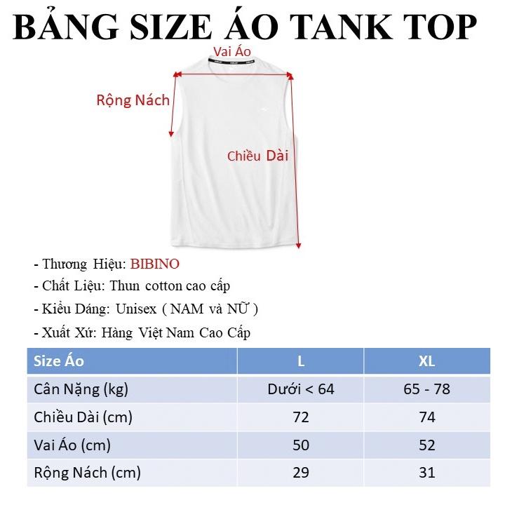 Áo ba lỗ nam sát nách form rộng vải thun cotton mềm mịn thoáng mát unisex big size BIBINO68 Áo tank top nam nữ cao cấp