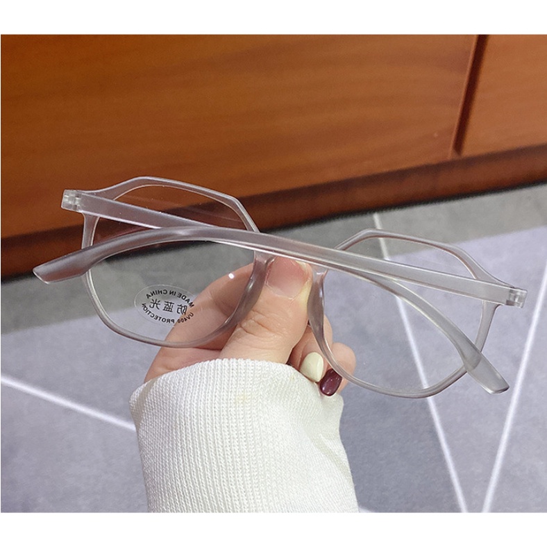 Gọng kính cận nam nữ đa giác retro chống ánh sáng xanh - ms34