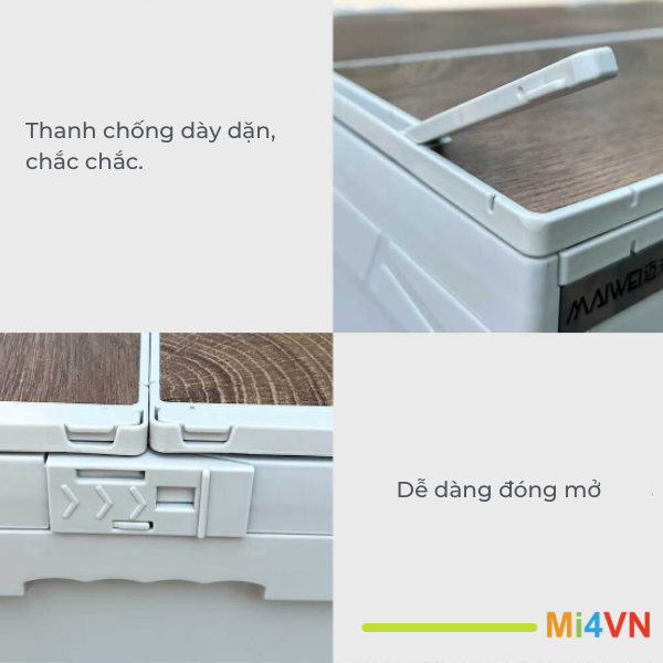 Thùng đựng đồ du lịch đa năng gấp gọn Xiaomi Maiwei có nắp gỗ mở rộng 50L phù hợp với mọi cốp xe, chứa được nhiều đồ, kích thước mở rộng lên tới 50x60 để được rất nhiều đồ