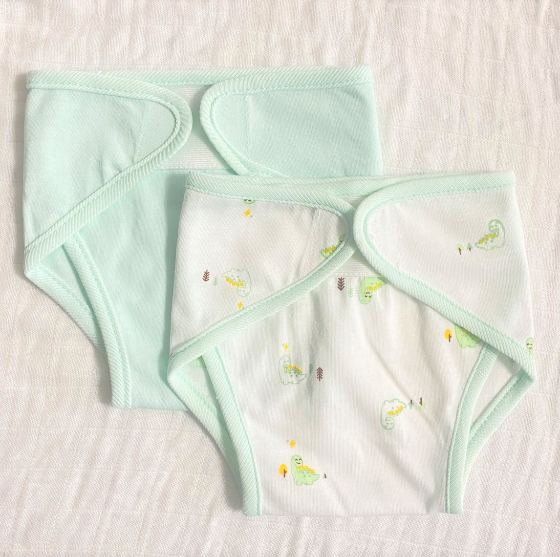 Set 2 tã vải sơ sinh cotton TOMTOM BABY | Size 1,2,3 cho bé sơ sinh - 9kg | Miếng dán bo viền, chất vải mềm mịn