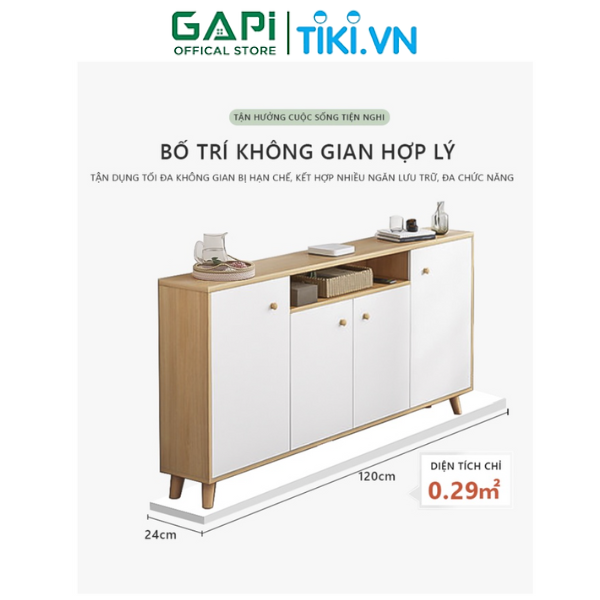 Kệ Tivi thông minh cánh mở sức lưu trữ lớn, Kệ tivi để sàn GAPI kiểu dáng hiện đại màu sắc sang trọng thanh lịch GP219