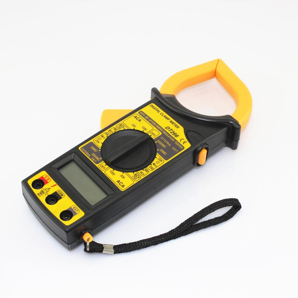LCD Digital Ammeter Ohmmeter Multimeter Volt AC DC Tester Clamp Meter Yellow