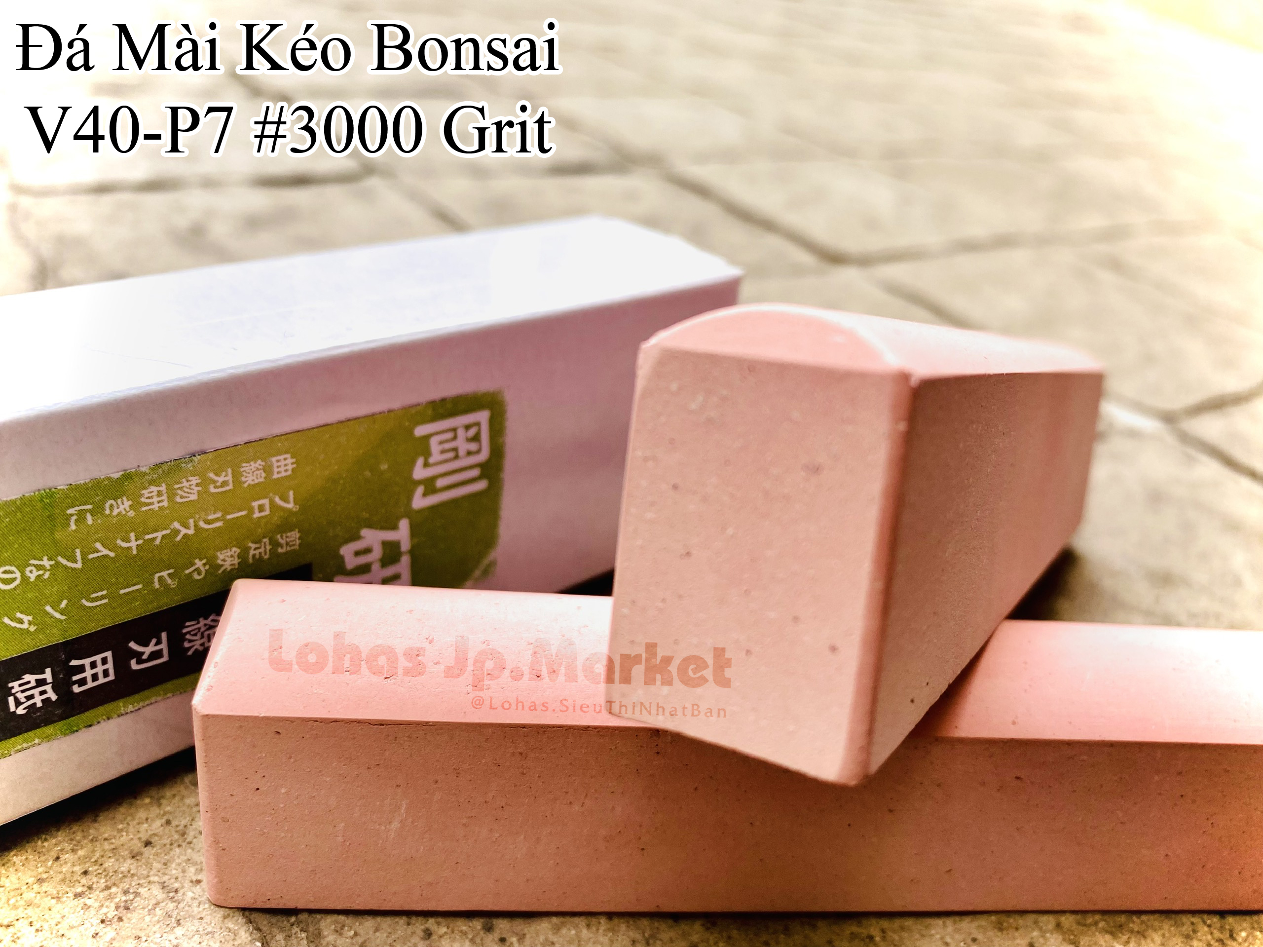 Đá Mài Kéo Bonsai Nhật Bản Naniwa Mặt Tinh - Mài Bén Cỡ Nhỏ V40-P7: #3000 | Kích Thước 135x33x20mm | Độ Sắc Bén Cao