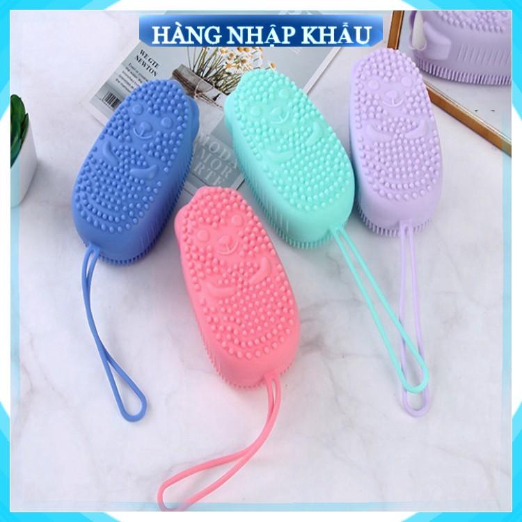 Bông tắm silicon 2 mặt tạo bọt 2 mặt tẩy da chết, tạo bọt massage body