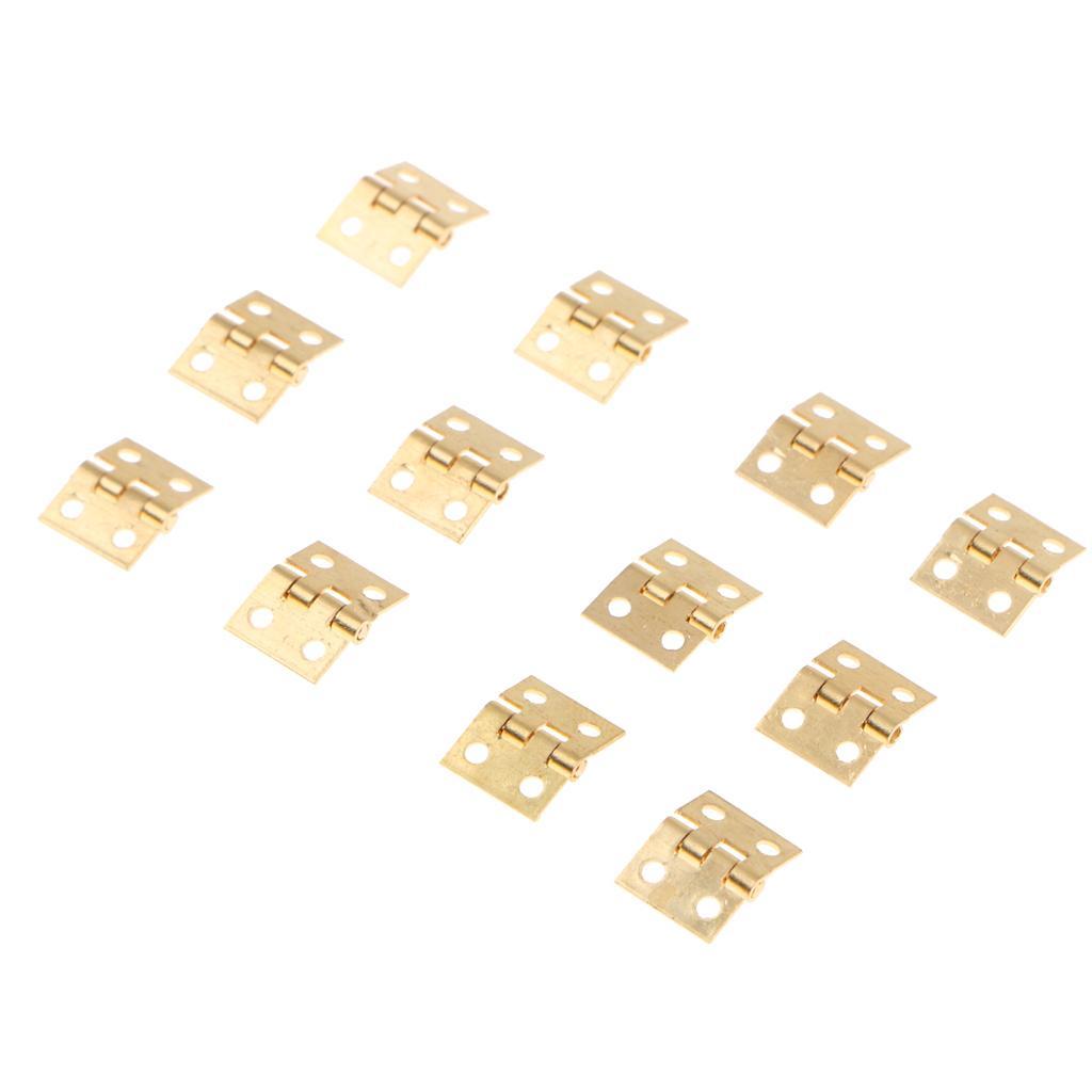 3X Jewelry Box Door Window Cabinet Hinge Small Jewelry Chest Hinges New Gold