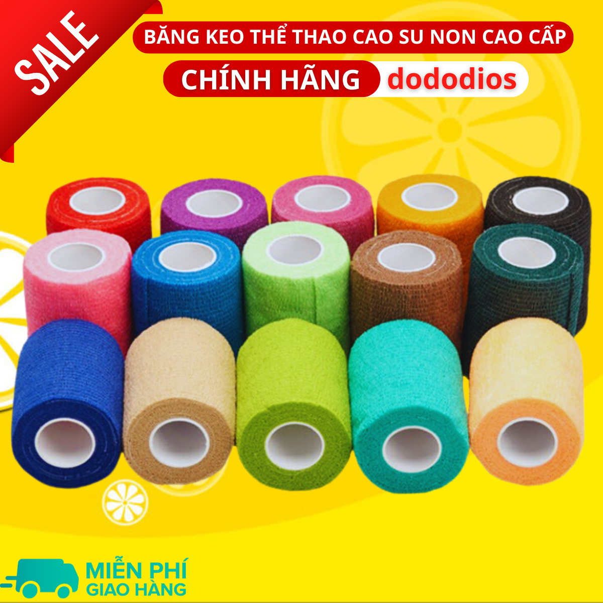 Combo Hộp 24 Cuộn Băng Cuốn Tự Dính, Băng Cuốn Cao Su Non, Băng Keo Thể Thao Chống Chấn Thương (Kích thước 5cm*4.5m), Băng keo thể thao đá bóng, băng cuốn thể thao vải tự dính, băng quấn y tế cuốn ngón tay, cổ tay, cổ chân - Hàng chính hãng dododios