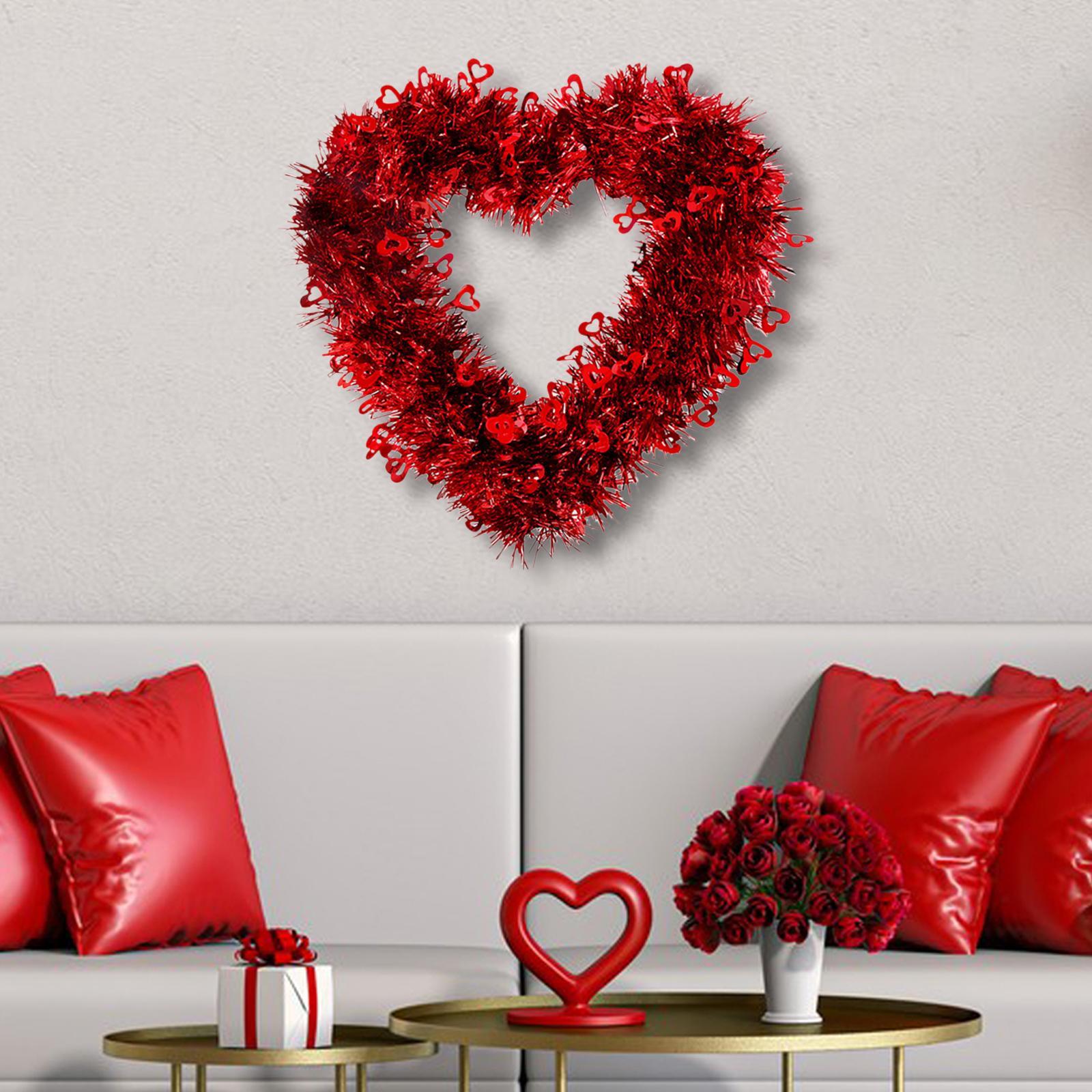 Valentine's Day Heart Wreath Decorative Wall Hanging for Wedding Home