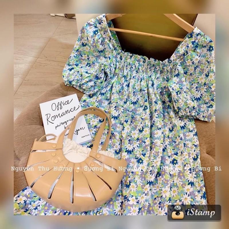 VÁY HOA THÔ CHUN NGỰC BABYDOLL DÁNG DÀI