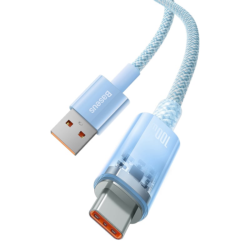 Cáp Sạc Nhanh Tự Ngắt Baseus Explorer Series 2 USB to Type-C 100W dùng cho Samsung Huawei Xiaomi Honor (Smart Power-Off with Smart Temperature Control, Fast Charging Cable) - Hàng chính hãng