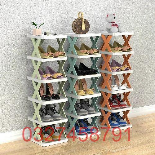Kệ để giày dép chữ x - Kệ để giày dép tháo lắp 5 tầng có thể tháo lắp gấp gọn