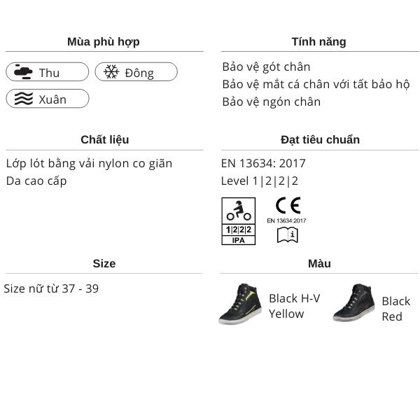 Giày Thời Trang Bảo Hộ Lái Moto, Xe Máy Cho Nữ LS2 Zoe - GARA20