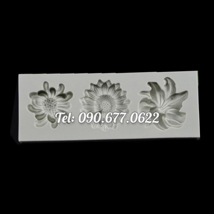 Khuôn silicone làm rau câu 3 hoa - Mã số 1415