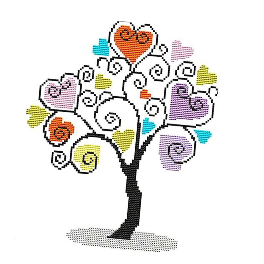 The Giving Tree Stamped Cross Stitch Kit DIY Handmade Needlework for Beginners Kids Adults