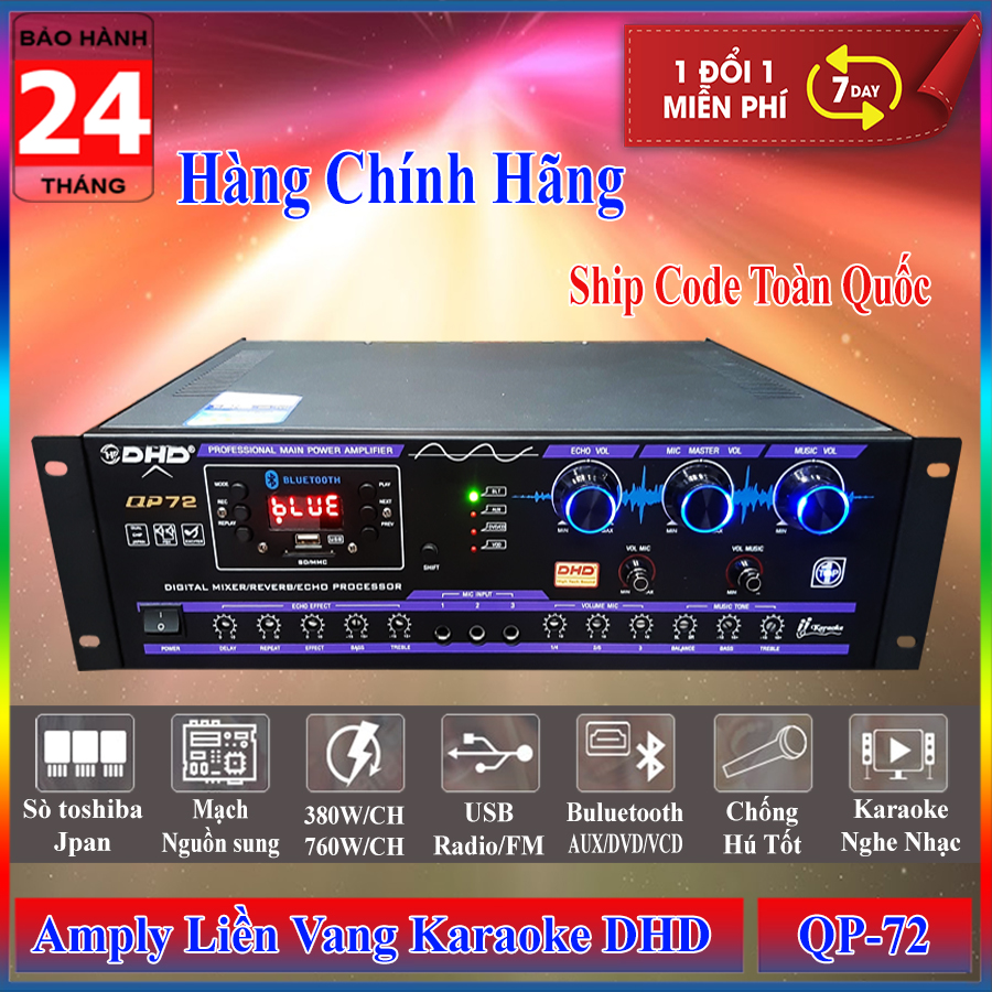 Amply Liền Vang Karaoke DHD QP-72 - Hàng Chính Hãng