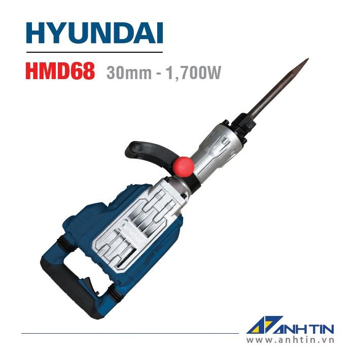 Máy đục bê tông HYUNDAI HMD68 | Công suất 1.700W | Lực đập 60.0J | Mũi đục chuôi lục giác 30mm