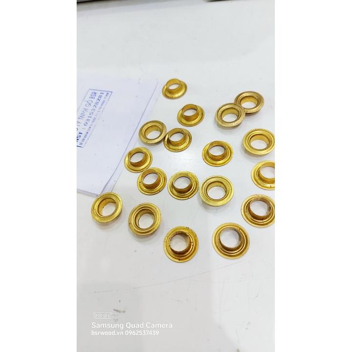 Khoen ore mắt cáo 12mm Bằng sắt xi màu VÀNG Khuy mắt cáo bấm bạt, túi giấy Túi 100 cái + 100 long đền
