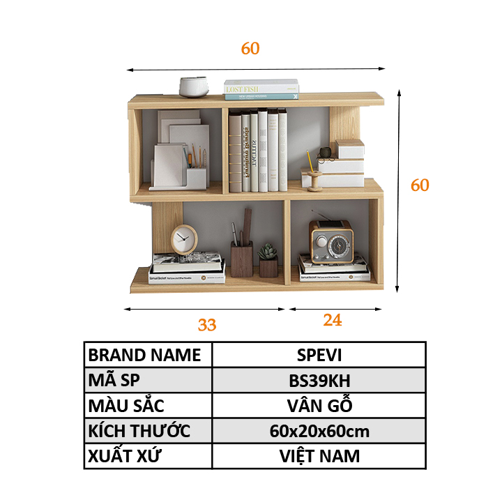 Kệ Sách Để Bàn Làm Việc Bàn Học Cao Cấp FIVO FB20, Dày Dặn, Chắc Chắn, Có Hộc Tủ, Phù Hợp Làm Kệ Trang Trí