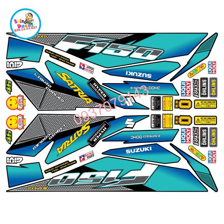 Tem xe satria fi chất liệu Crom