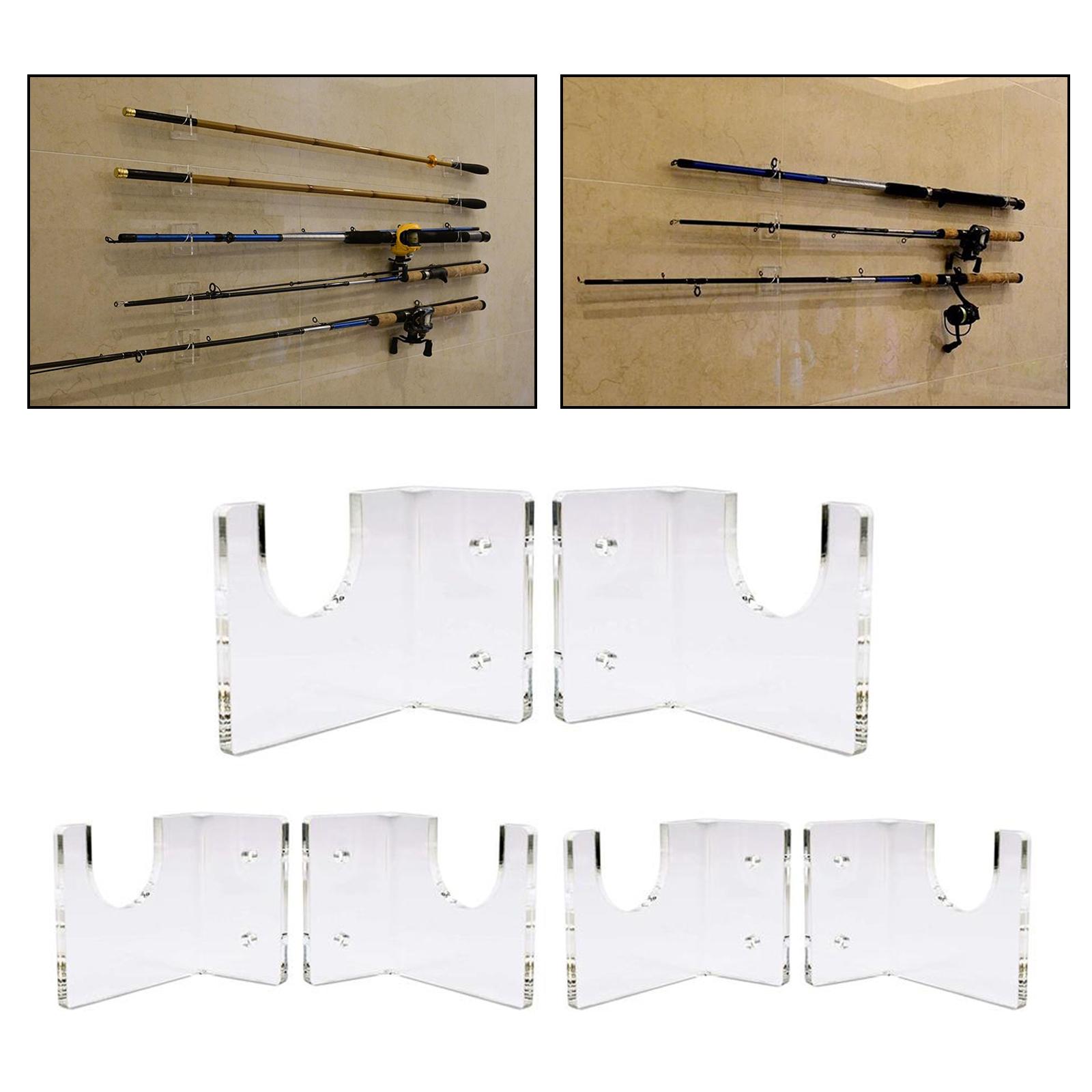Fishing Rod Holder Wall Bracket Ceiling Rack Clear for Garage Cabin Basement