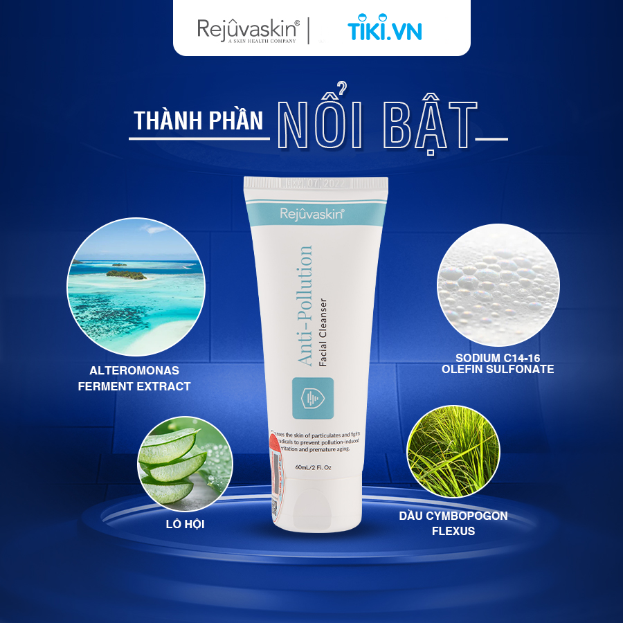 Sữa rửa mặt chống ô nhiễm Rejuvaskin Anti-Pollution Facial Cleanser 60ml