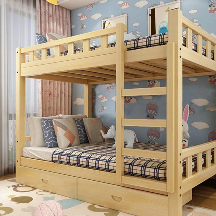 Giường tầng gỗ mộc - Giường ngủ 2 tầng