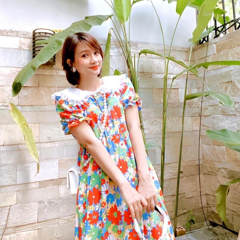 Đầm babydoll hoa nhí dáng dài siêu cưng